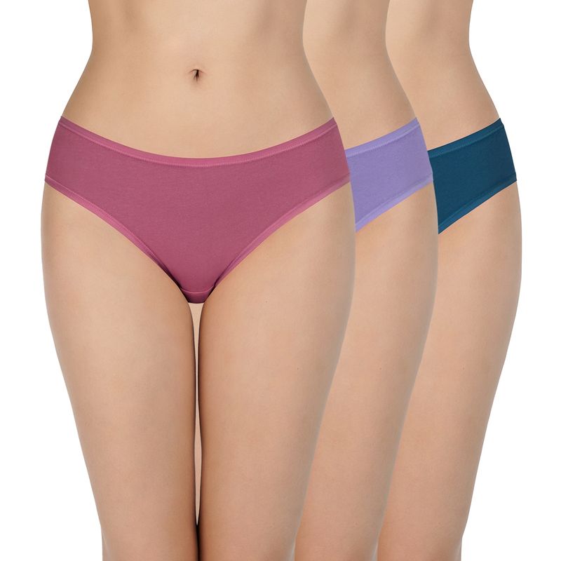 Buy Amante Solid Three fourth Coverage Low Rise Bikini Panties Pack Of 