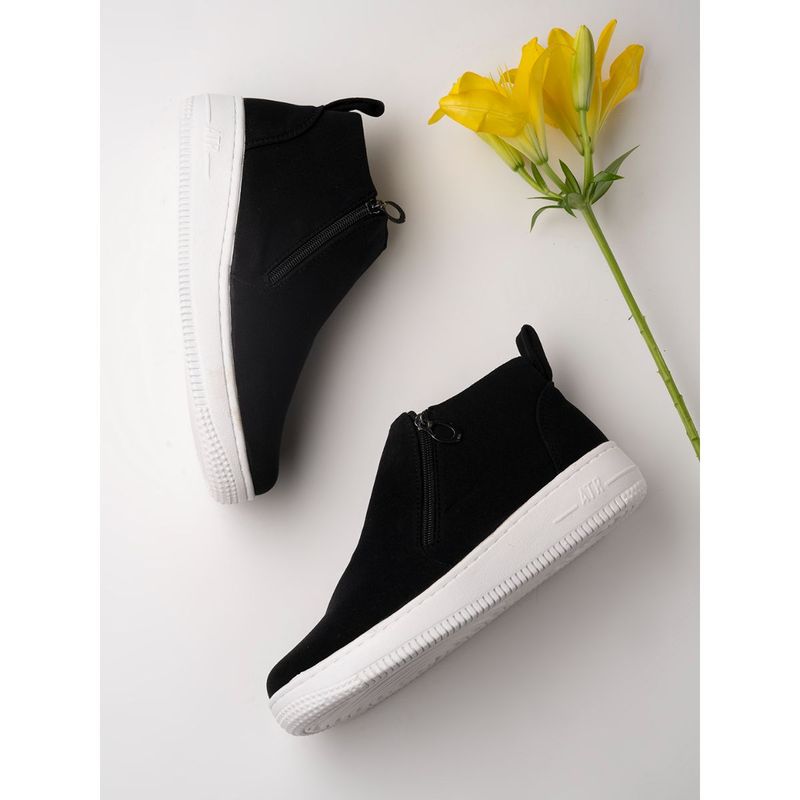 Shoetopia Solid Smart Casuals Black Shoes (EURO 38)