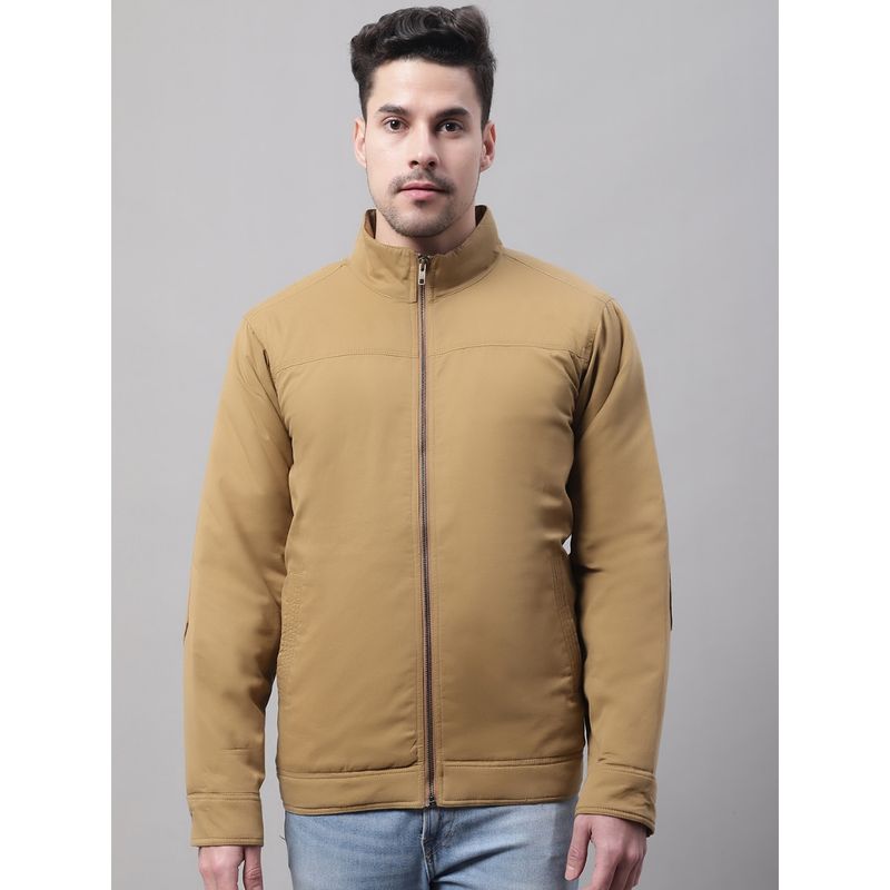Cantabil Solid Khaki Jacket For Men (M)