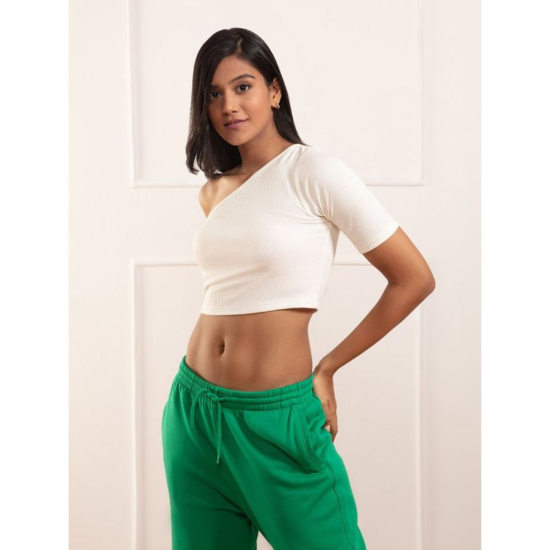 Nykd by Nykaa Off Shoulder Crop Top- NYOE09 Cannoli Cream (M)