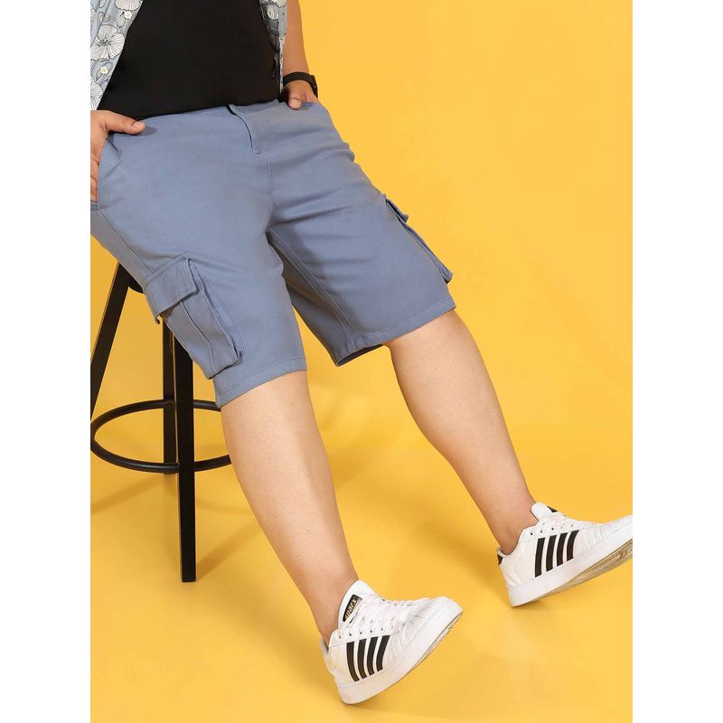 Instafab Plus Men's Blue Cargo Shorts (38)