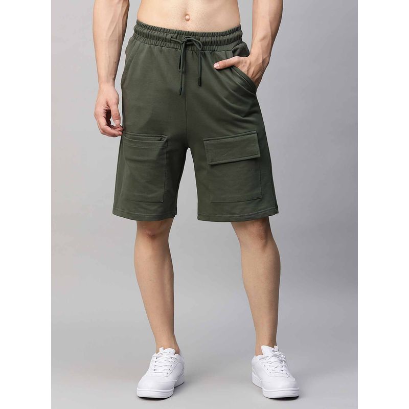 PRONK Men's Cargo Shorts - Olive Green (XL)