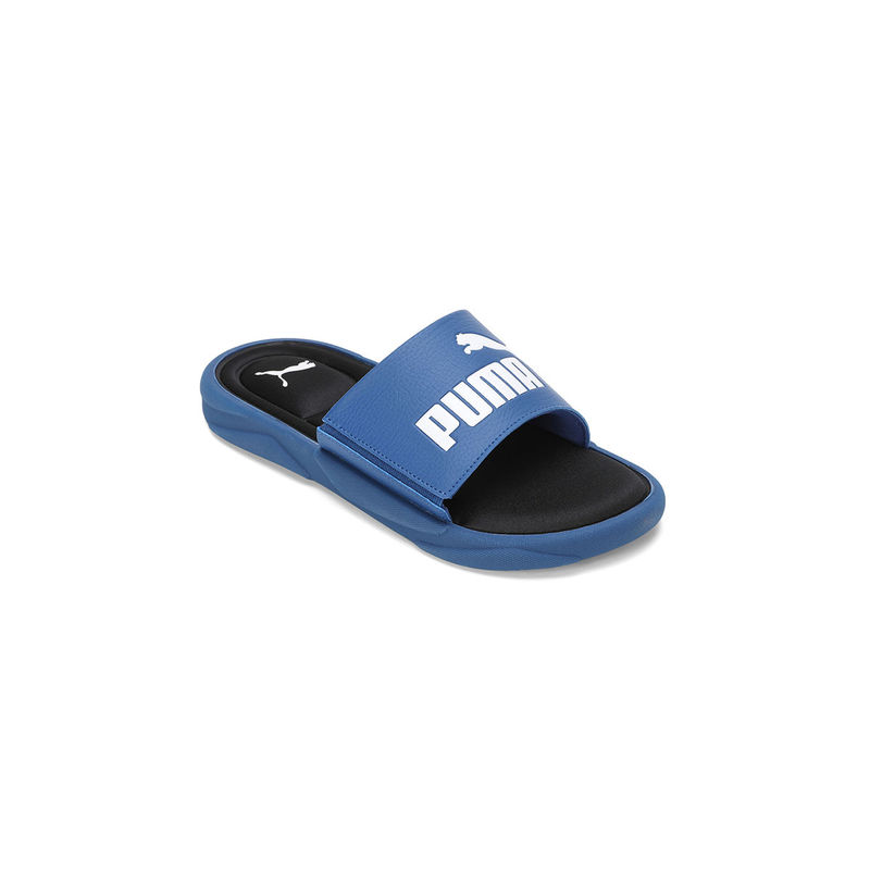 Buy Puma Royalcat Memory Foam Unisex Blue Sliders Online