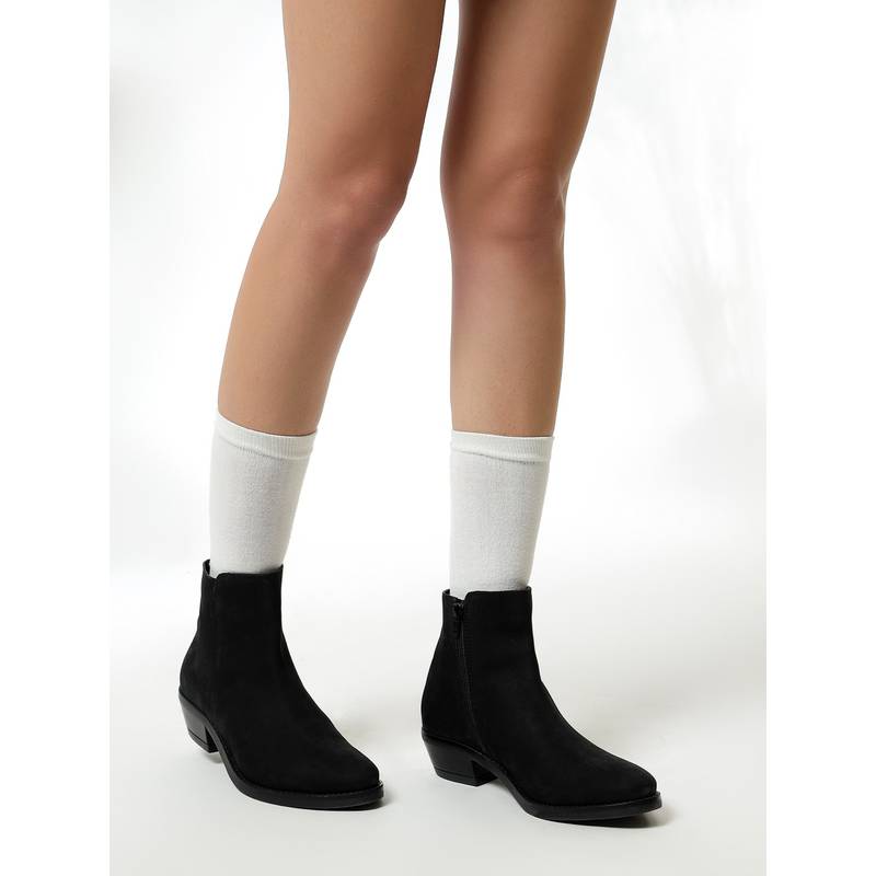 Viviblu Saint Laney Women Black Leather Ankle Casual Boots (EURO 36)