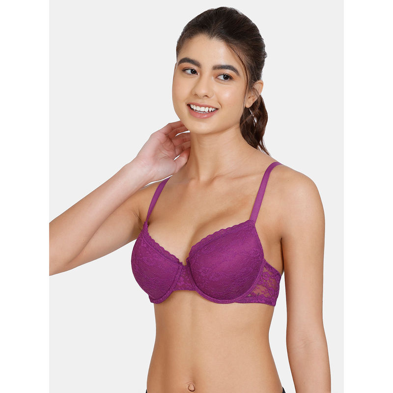 Rosaline Padded Wired 3/4th Coverage T-Shirt Bra - Grape Juice (36D)
