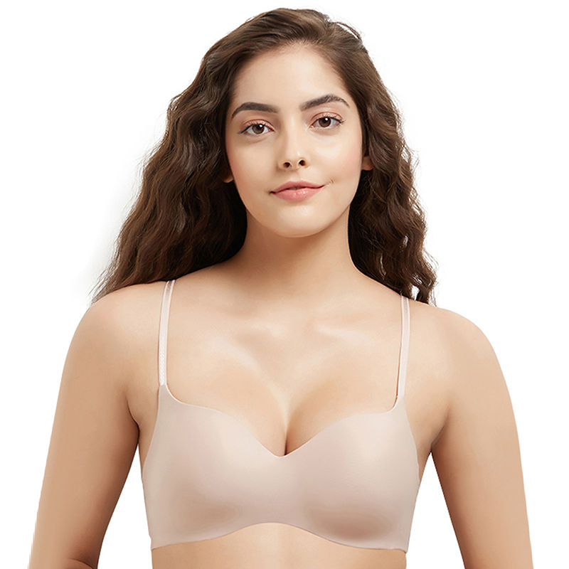 Wacoal Basic Mold Padded Non-Wired 3/4Th Cup Everyday T-Shirt Bra - Beige (32A)