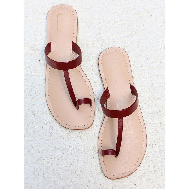 Sandalwali Monica Maroon Flats (EURO 38)