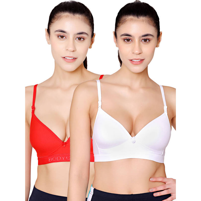 Bodycare Seamless Wire Free Padded Sports Bra-Pack Of 2 - Multi-Color (34B)