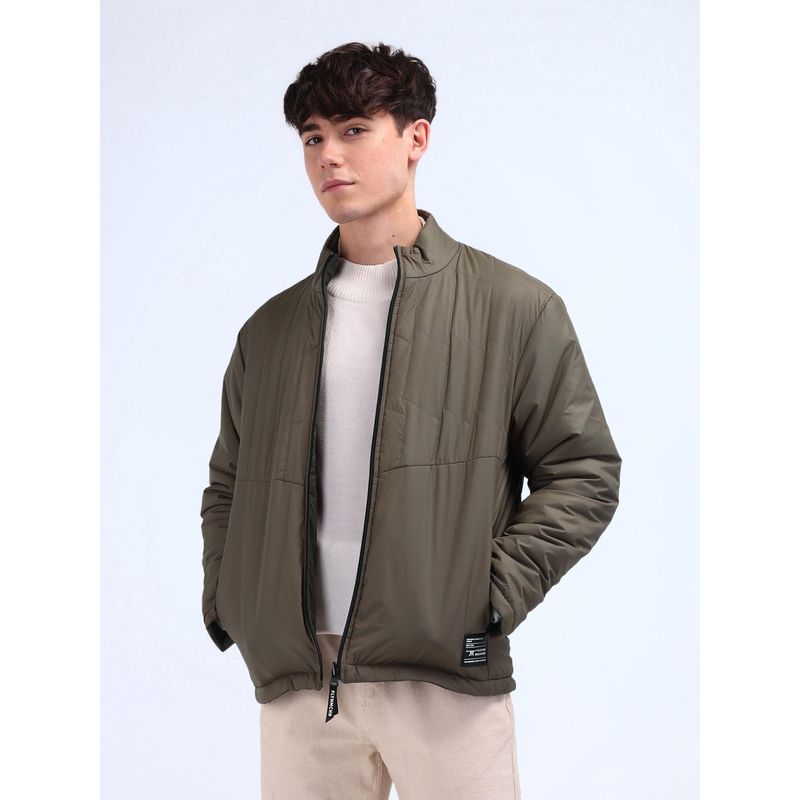 Flying Machine Mens Brown Solid Jacket (L)