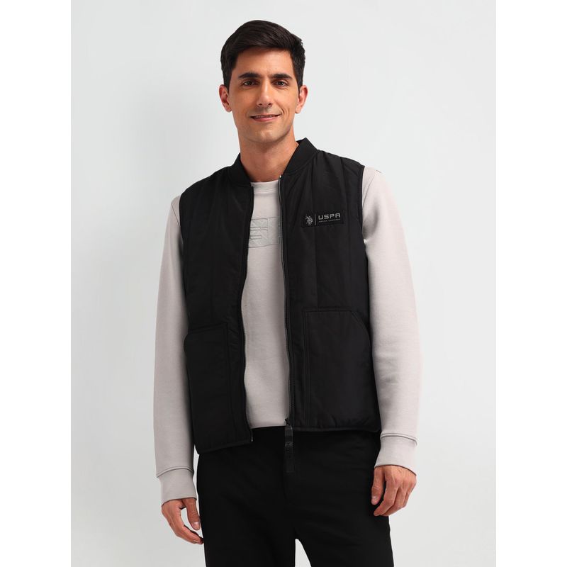 U.S. Polo Assn. Denim Co. Solid Black Sleeveless Jacket (L)