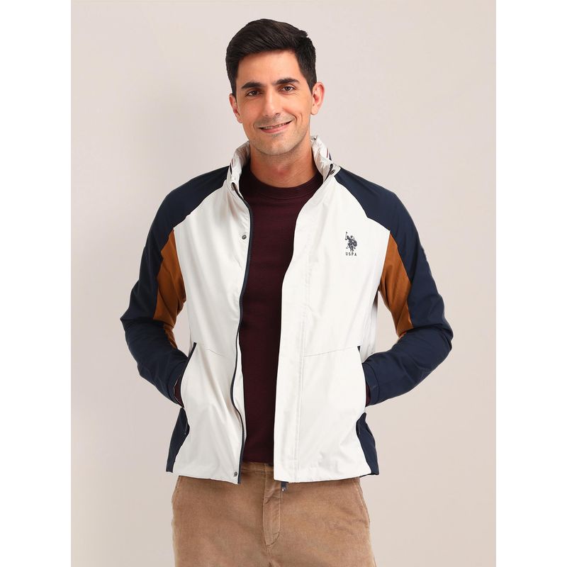 U.S. POLO ASSN. Colorblock Multi-Colour Full Sleeves Hoodie (L)