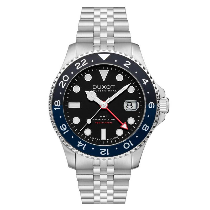 Directional Watch Buy Duxot Altlantica Gmt Uni-Directional Luminous Black Round Dial Mens ...