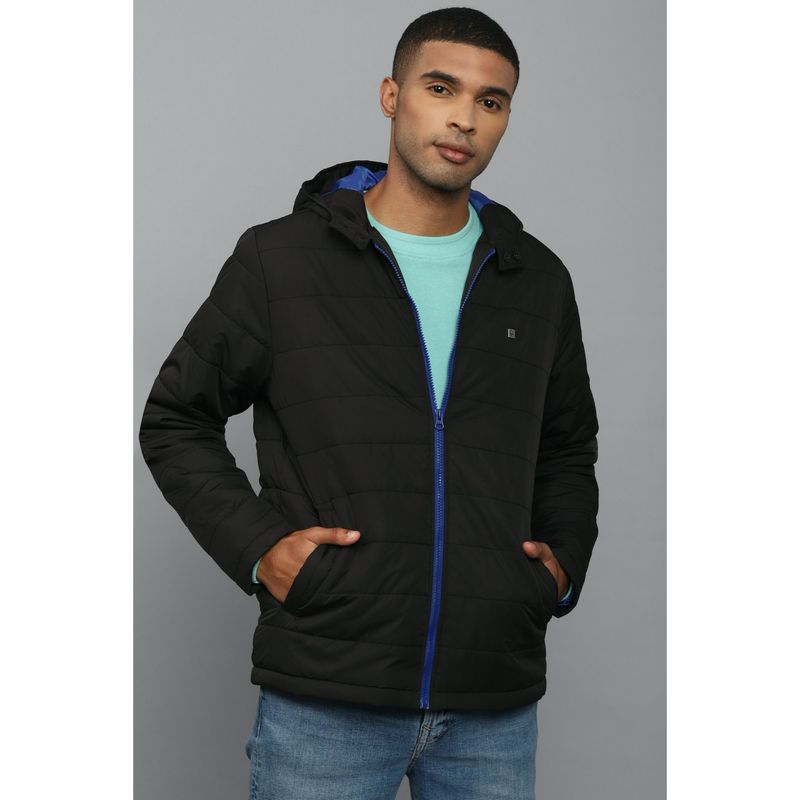 Allen Solly Men Black Solid Full Sleeves Casual Jacket (S)