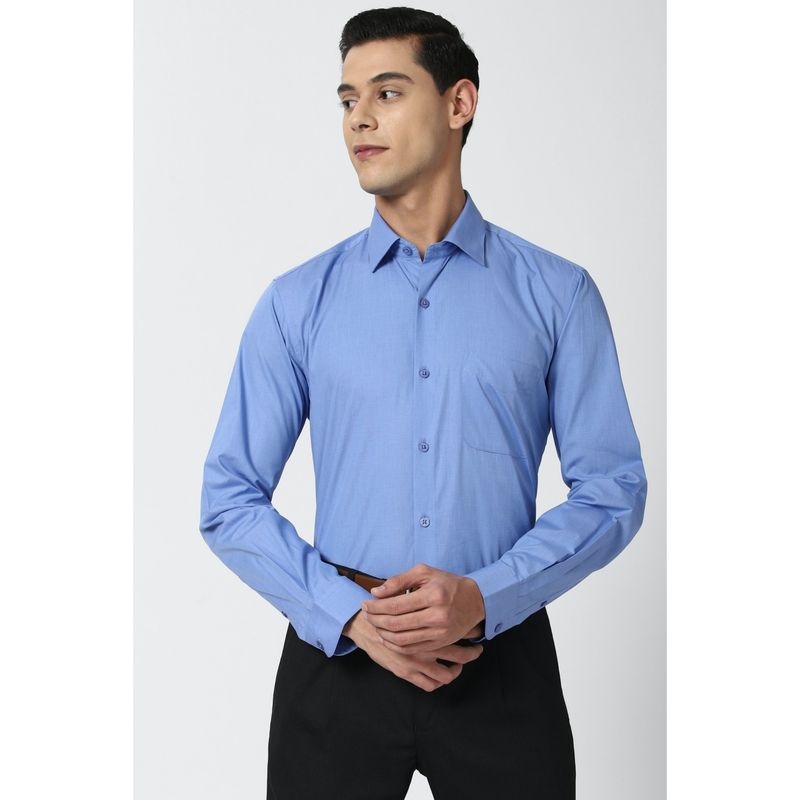 Peter England Men Blue Regular Fit Full Sleeves Formal Shirt Buy Peter