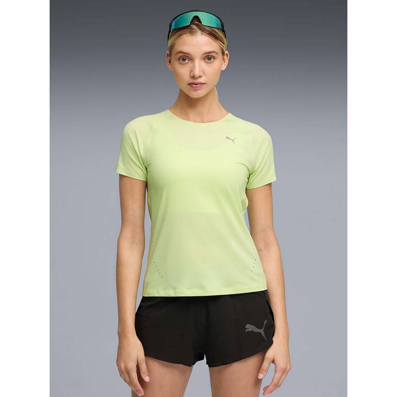 Puma Green Solid Slim T-Shirt (S)