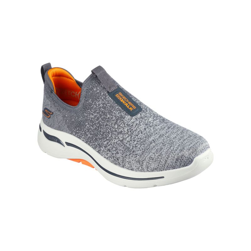 SKECHERS GO WALK ARCH FIT-LINEAR AXIS GREY SHOES (UK 6)