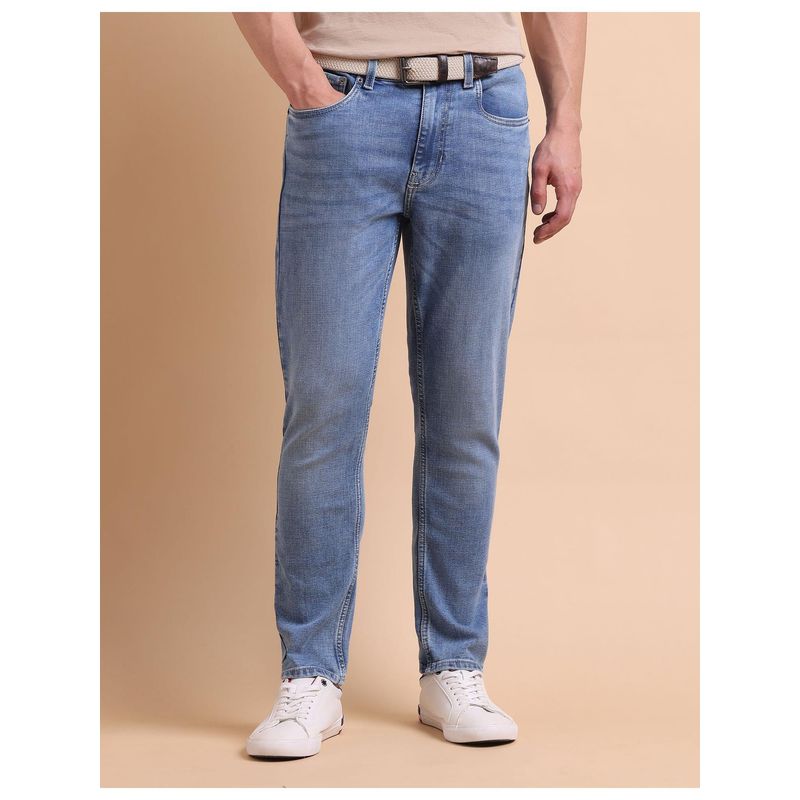 U.S. Polo Assn. Denim Co. Mens Cole Comfort Cropped Fit Blue Jeans (30)