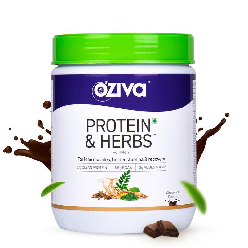 OZiva Protein & Herbs for Men,for lean muscle,better stamina and recovery,Chocolate