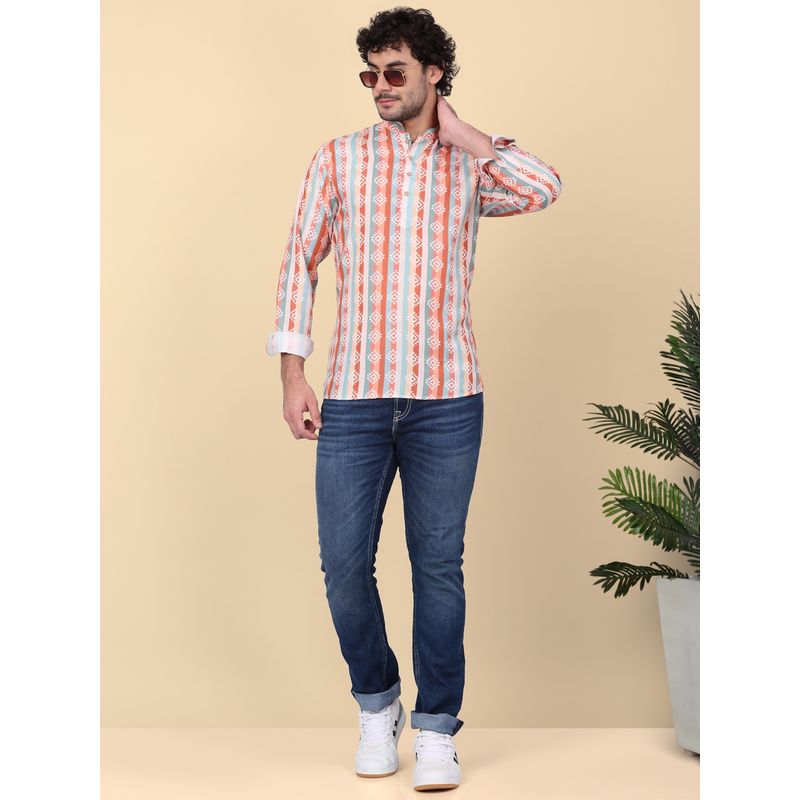 Kraft India Men Cotton Multi-Color Ethnic Motifs Short Kurta (36)