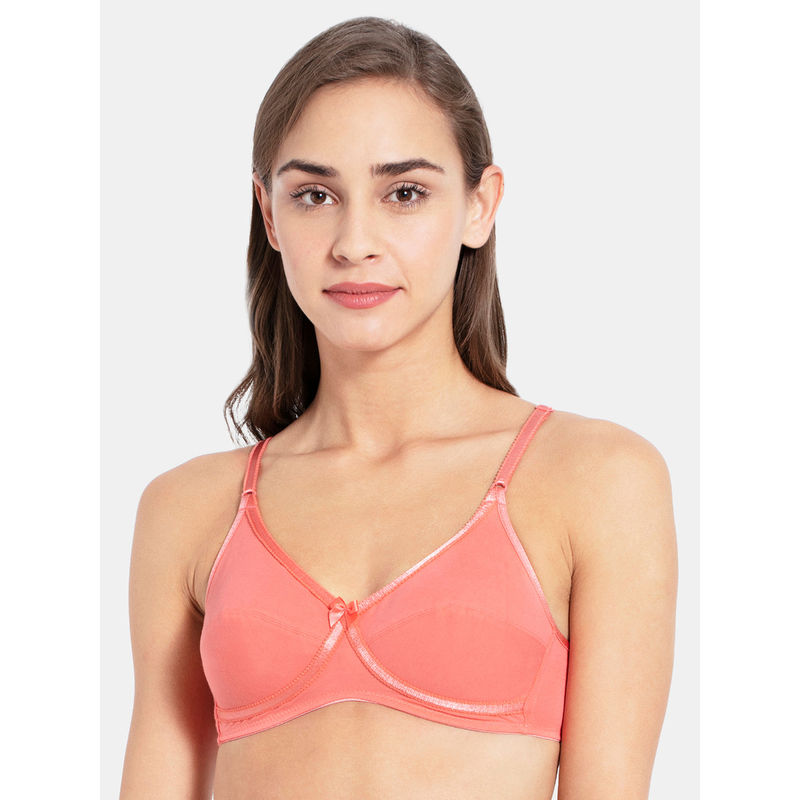 Jockey 1242 Wirefree Non Padded Super Combed Cotton Elastane Everyday Bra-Blush Pink (38C)