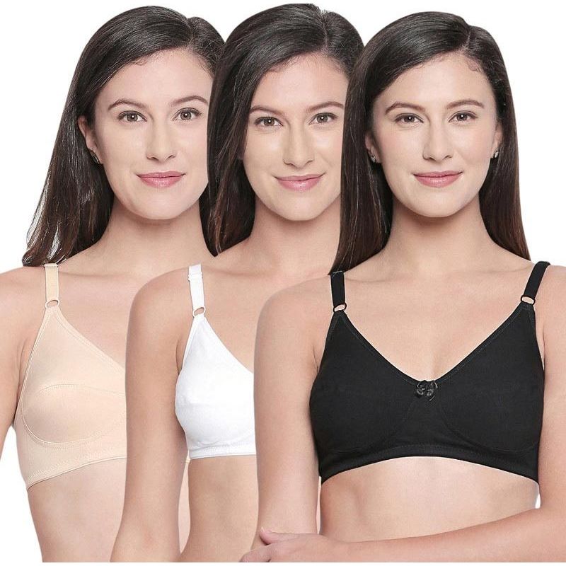 Bodycare B, C & D Cup Perfect Coverage Bra-Pack Of 3 - Multi-Color (36D)