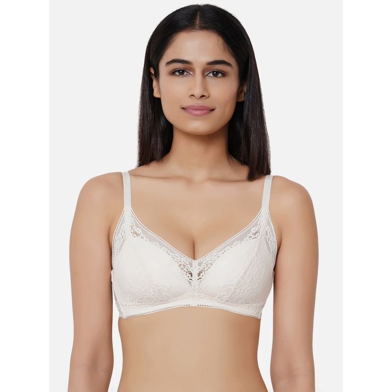 Wacoal Lucy Padded Non-Wired 3/4Th Cup Lace Fashion Bra - Beige (34C)