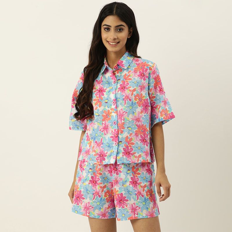 Secret Wish Multicolor Floral Night Suit (Set of 2) (S)