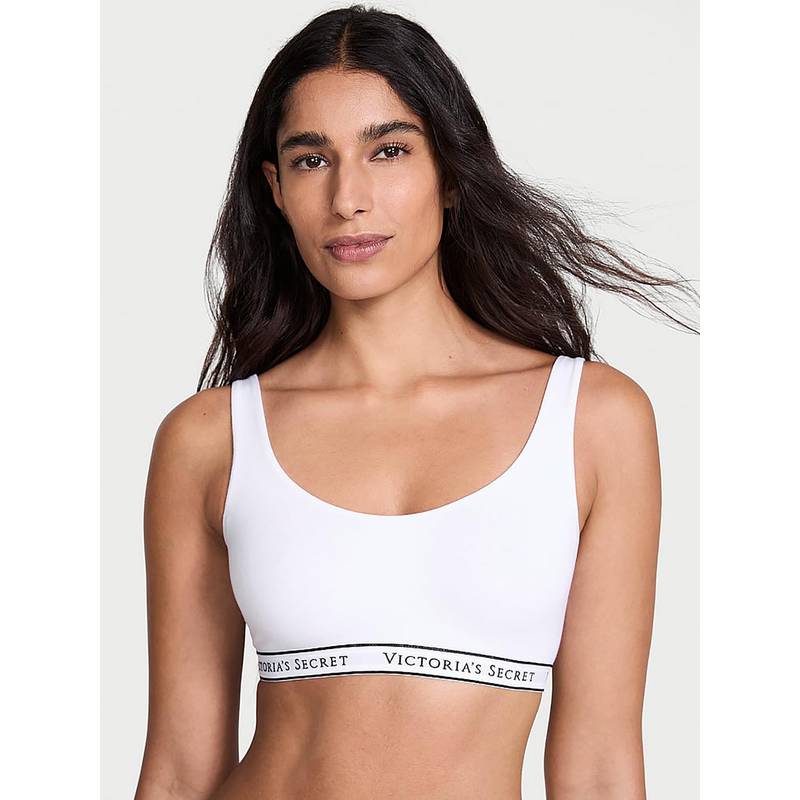 Victoria's Secret The T-Shirt Cotton Wireless Scoop Bralette White (M)