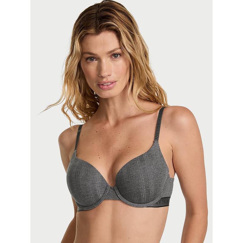Victoria's Secret The T-Shirt Perfect Shape Ultra-Fine Modal Push-Up Bra Grey (38D)