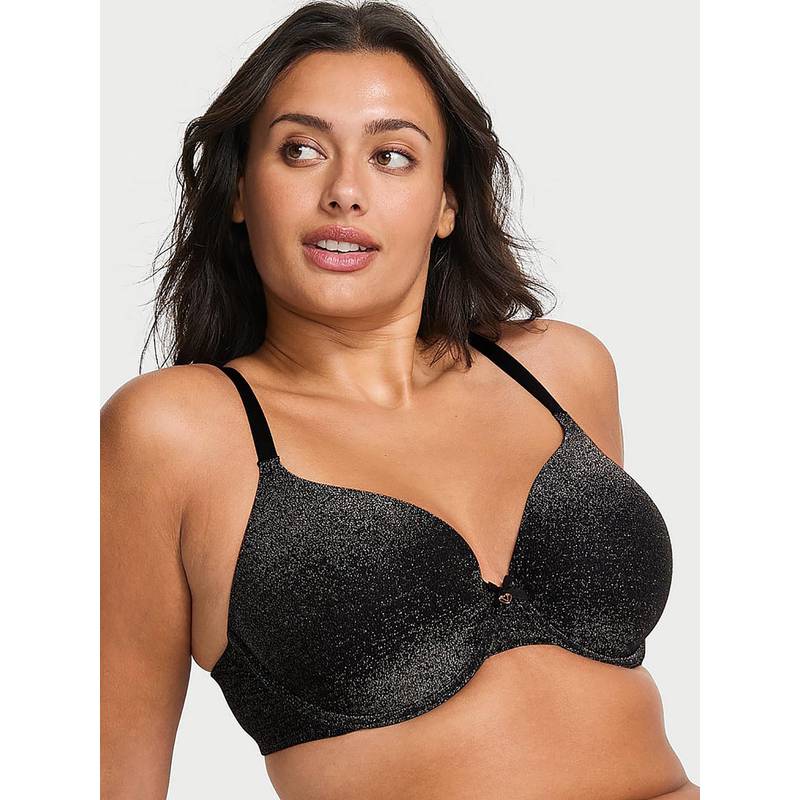 Victoria's Secret Shimmer Lightly Lined Full Coverage Bra Black (32D)