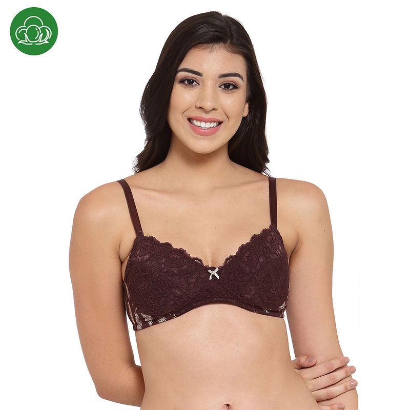 Buy Inner Sense Organic Cotton Antimicrobal Laced Cushioned Padded Bra -Pack  Of 3 -Pink online