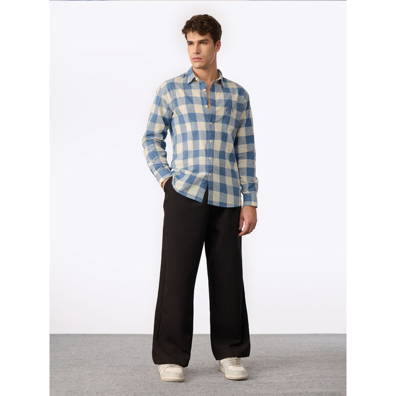 The Souled Store Blue Sails Men Cotton Linen Shirt (M)