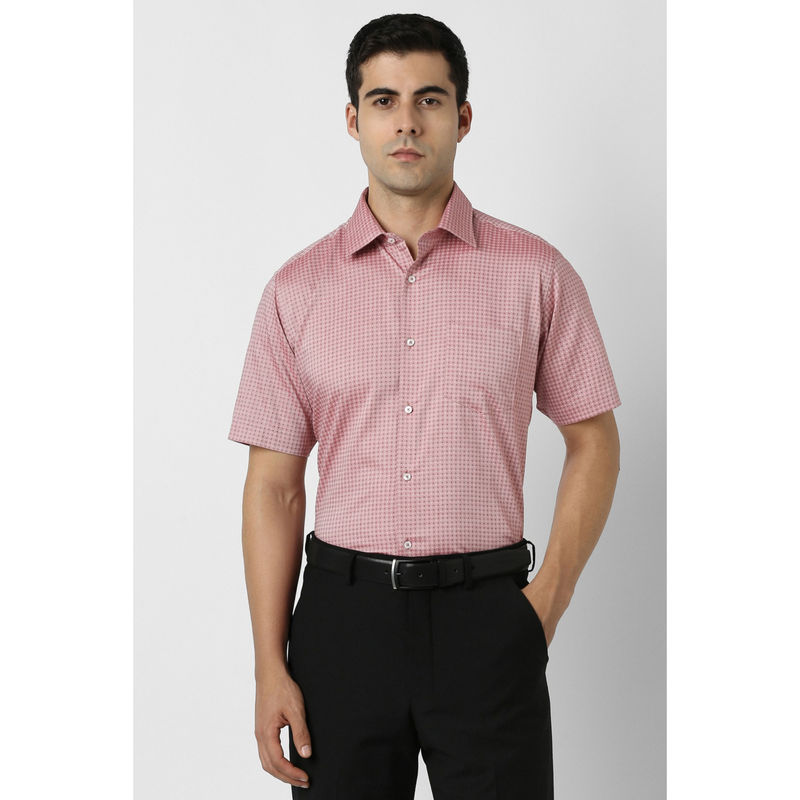 Van Heusen Pink Printed Shirt (40)