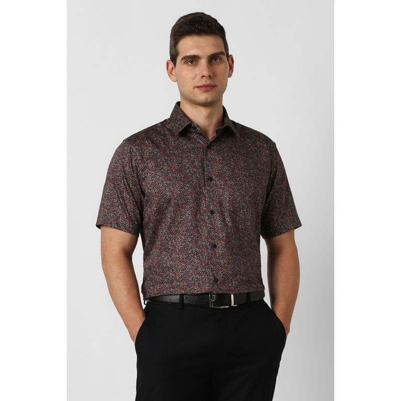 Van Heusen Men Multi-Color Print Half Sleeves Shirt (39)