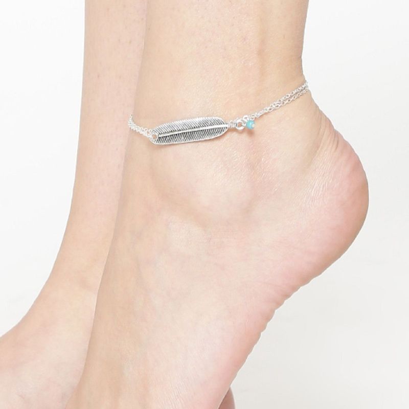 Fabula Jewellery Silver Leaf Boho Anklet