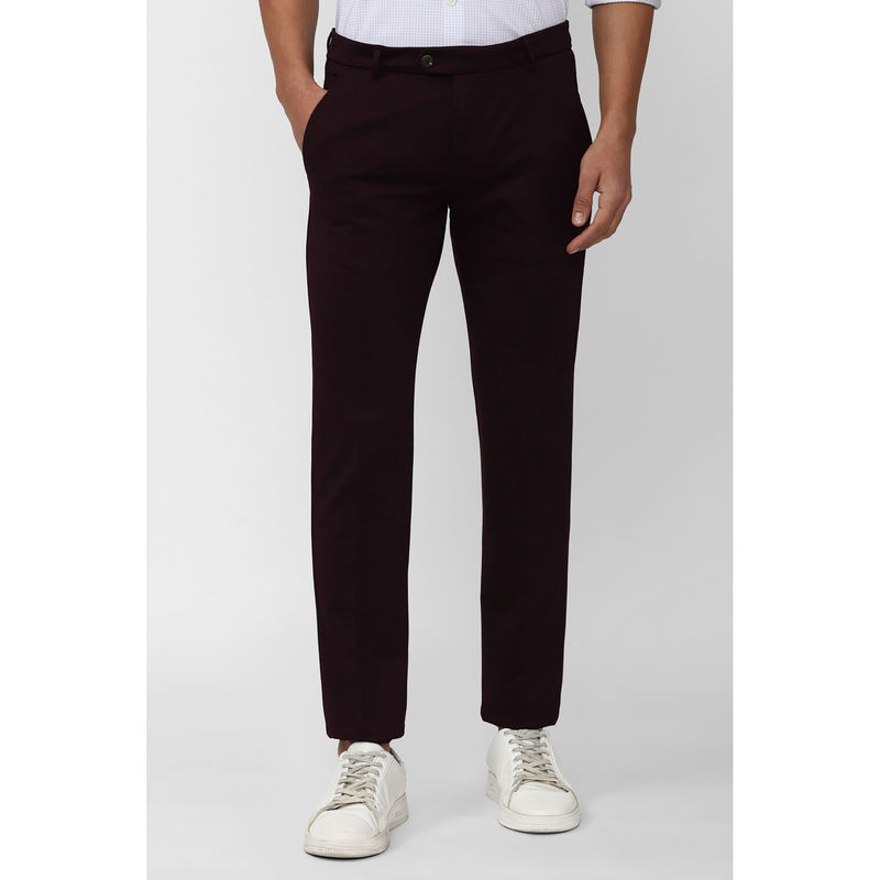 Peter England Men Brown Solid Super Slim Fit Formal Trousers (32)