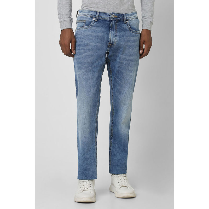 Peter England Men Blue Mid Wash Regular Fit Jeans (32)