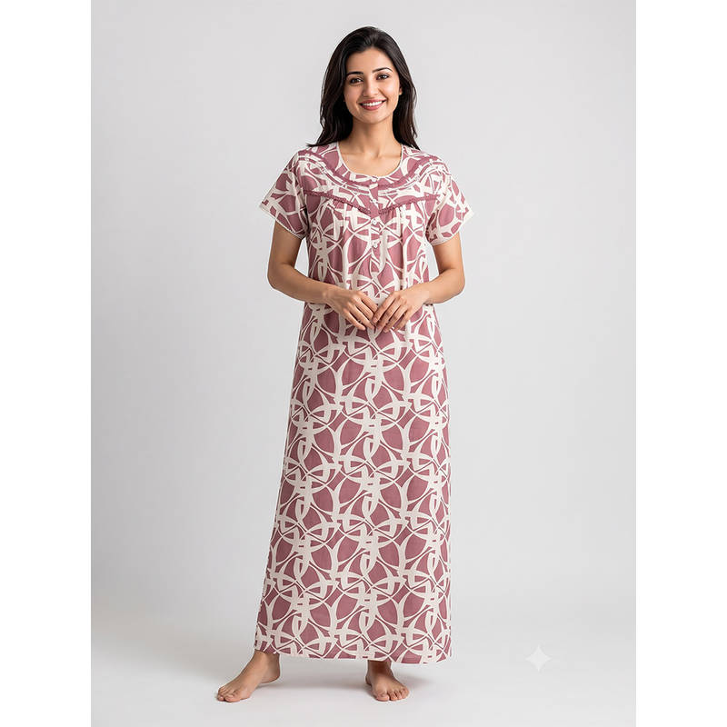 Juliet Women Pink Polyviscose Nighty (M)