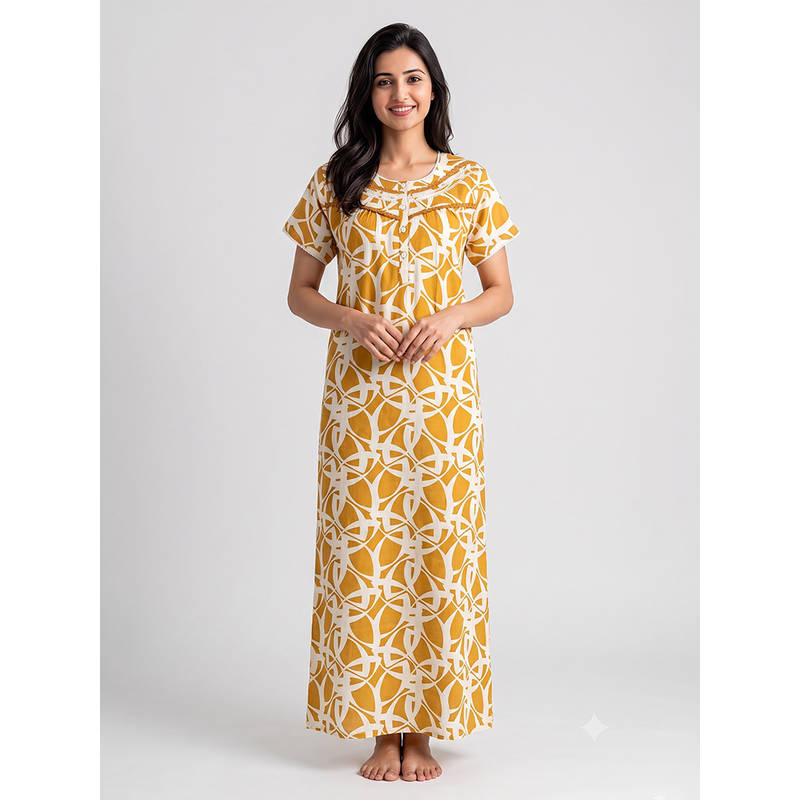 Juliet Women Yellow Polyviscose Nighty (M)