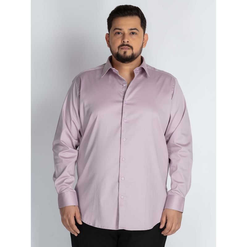 UNSIZED Evening Purple Solid Formal Shirt (4XL)
