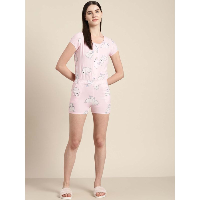 Sweet Dreams Pink Printed Regular Playsuit (S)