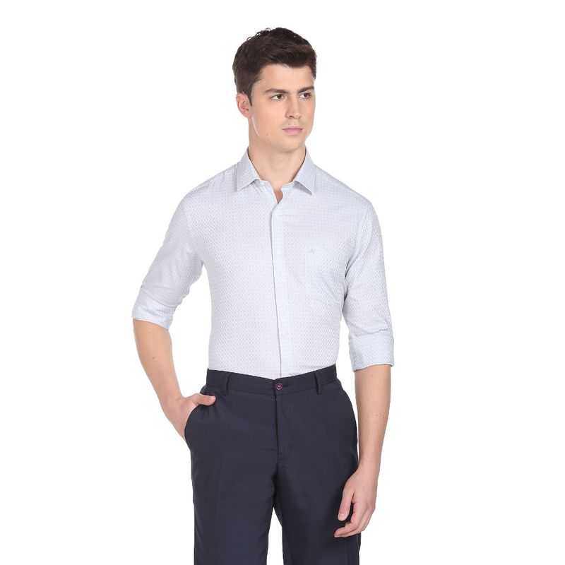 Arrow Men Light Grey Manhattan Slim Fit Cotton Formal Shirt (40)