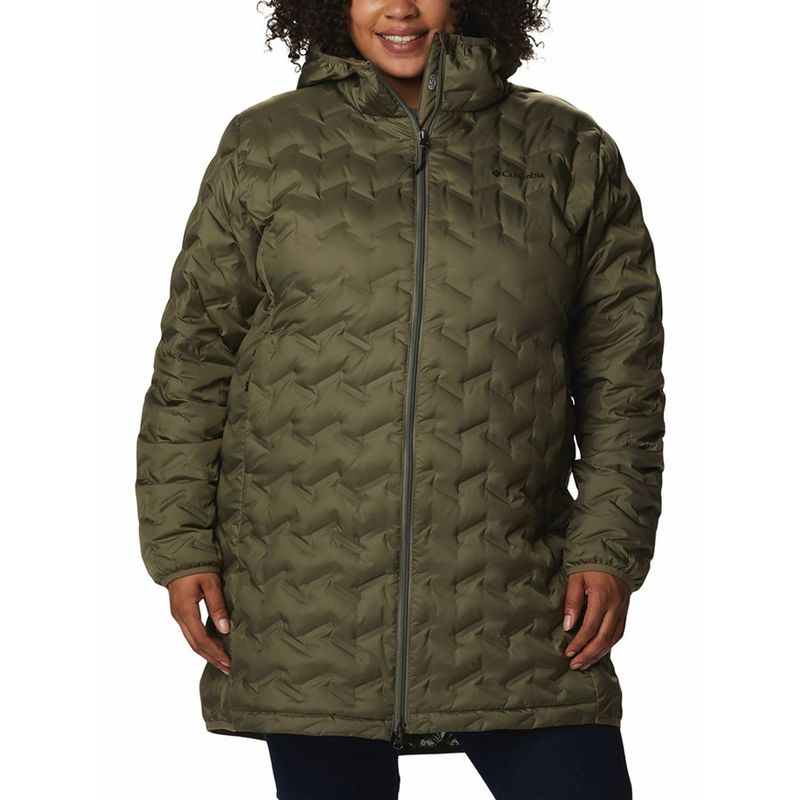 Columbia Womens Green Omni-Heat Reflective Delta Ridge Long Down Jacket (XS)