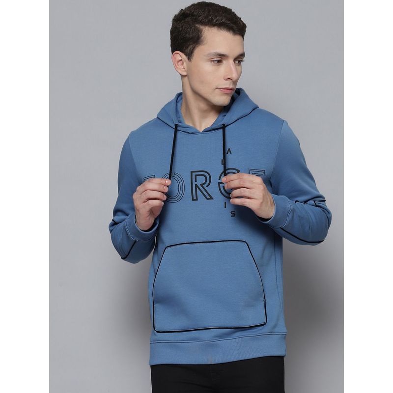 Alcis Men Blue Printed Hoodie (L)