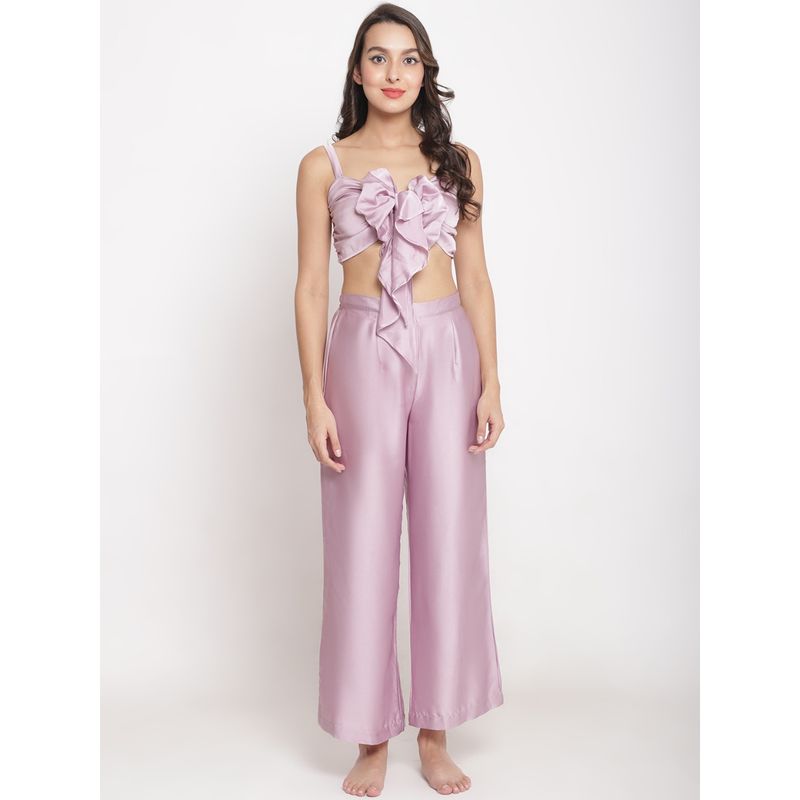 Erotissch Women Purple Solid Beachwear Set (S)