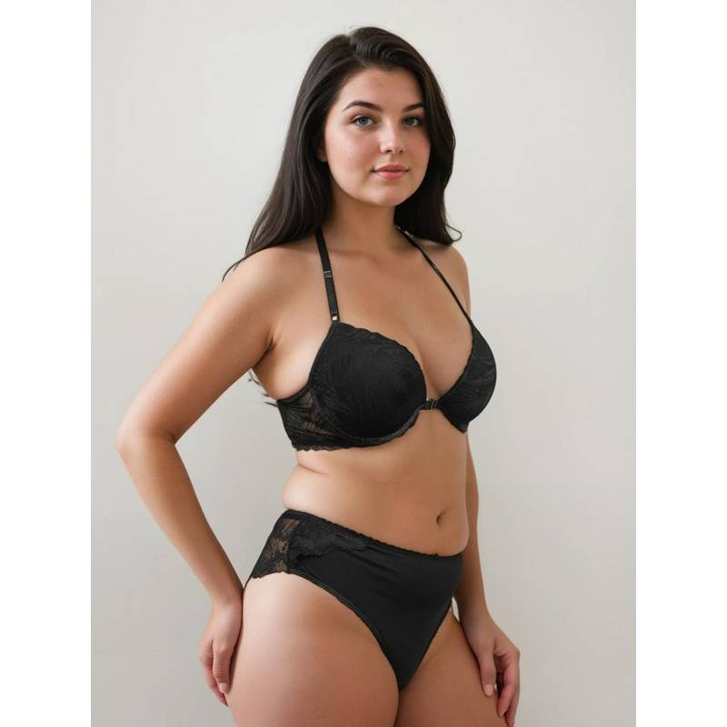MHYTH Thrill Lace Front Hook Bra with Panty (S)