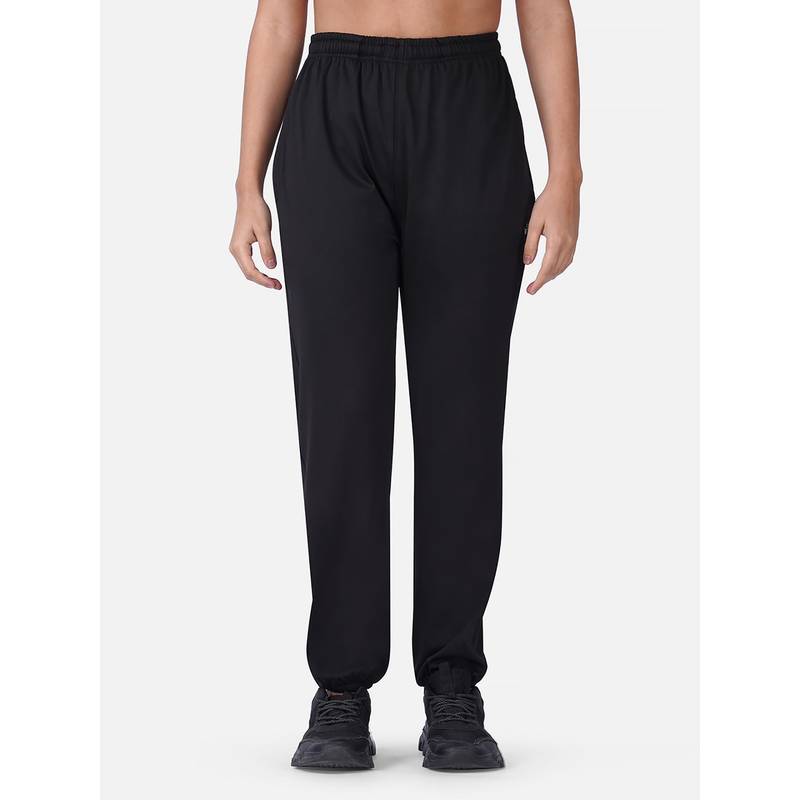 Wear Jukebox Black Solid Relaxed Fit Joggers (S)