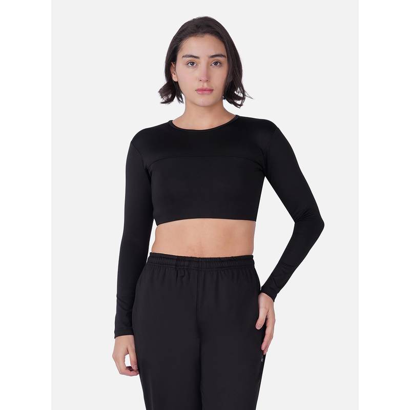 Wear Jukebox Black Solid Slim Fit Top (S)