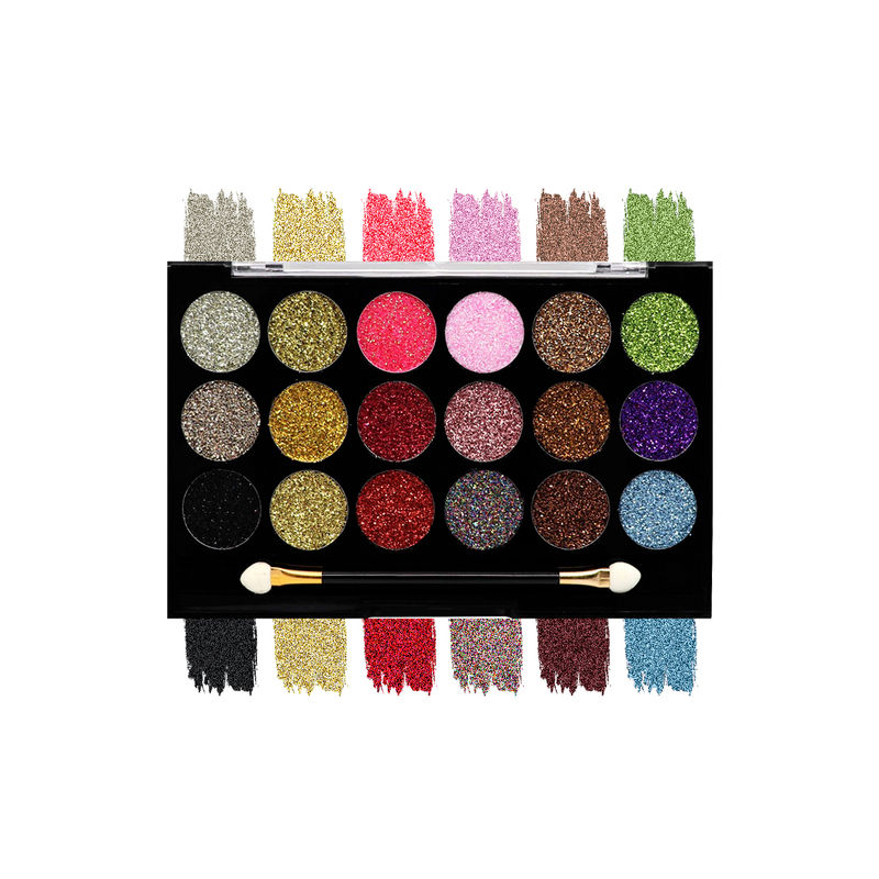 Matt look Glitterz N Highlight 18 Color Glittering Eyeshadow Palette - Limited-edition