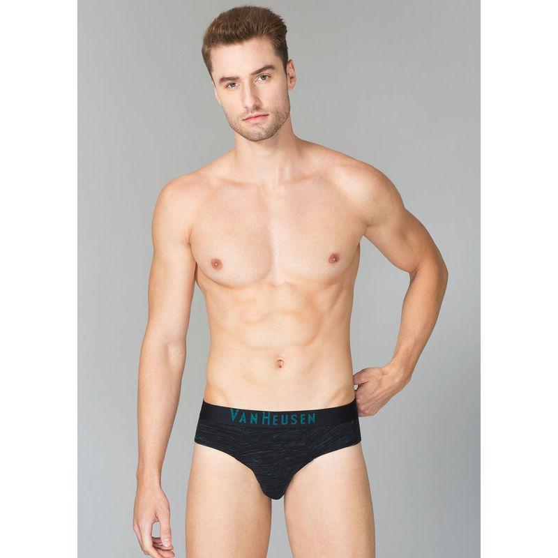 Van Heusen Men Soft Touch Elasticized Waistband & Superior Comfort Briefs - Black